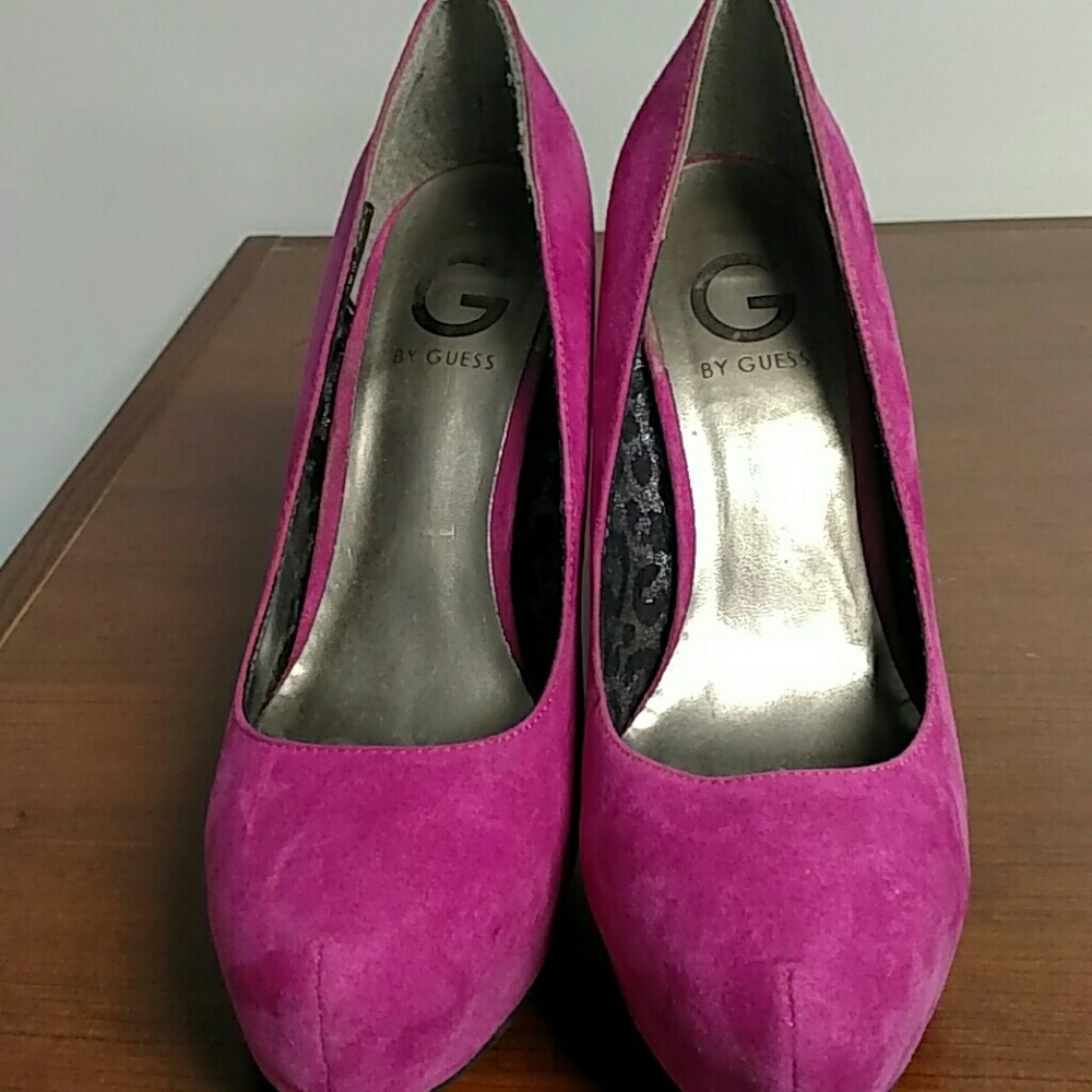 Guess Pink Suede Heels